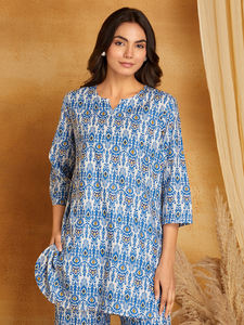 Nuevos conjuntos étnicos de rayón con estampado floral y materiales reciclados para mujer, ropa de fiesta para todas las estaciones, origen indio. - Product Image 6