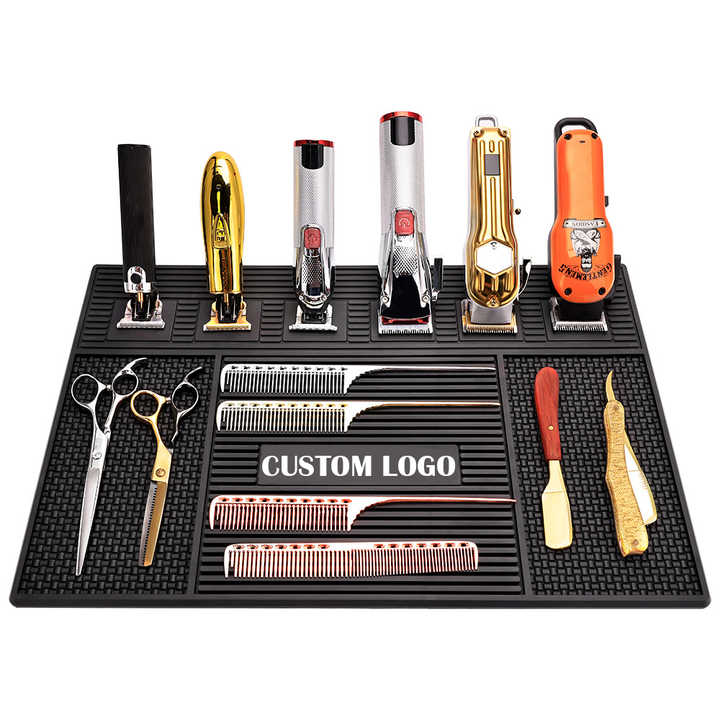 Custom Hair Salon Pvc Rubber Barber Station Pads Mat Barber