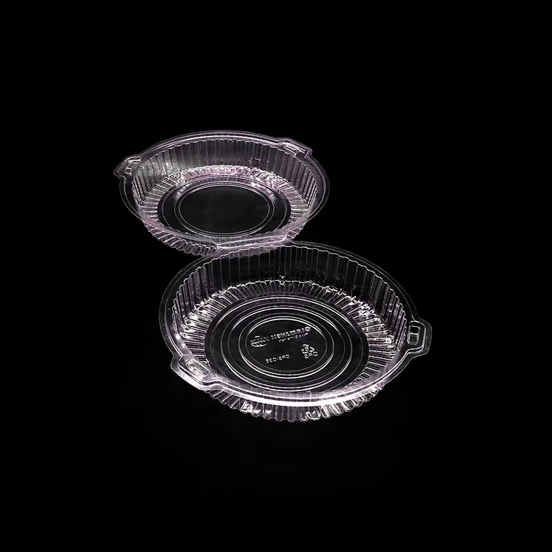 Bagasse disposable ops plastic round food container unique 8 inch cupcakes boxes clamshell c35