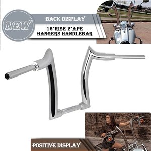 澳大利亚库存清仓促销-摩托车车把 14'' 16'' 高度 2 英寸 Ape <span class=keywords><strong>Hanger</strong></span> 车把 铝制 适用于 Softail <span class=keywords><strong>Fat</strong></span> Boy - Product Image 4
