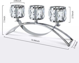 Porte-bougie en <span class=keywords><strong>verre</strong></span> et métal à 3 bras en forme <span class=keywords><strong>d</strong></span>'arche pour mariage, salle à manger, <span class=keywords><strong>d</strong></span>écoration de la maison, cadeau - Product Image 2