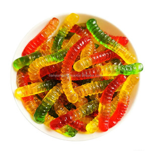 Directo de fábrica a granel, venta al por mayor, muestras gratuitas en forma de gusano, revestimiento de azúcar gomoso masticable, dulces suaves con sabor a fruta, 125g - Product Image 3