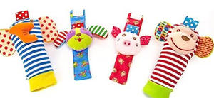 Jouets en peluche d'usine, chaussettes à hochet pour bébé et ensemble de jouets pour stimuler la vision et l'audition des nourrissons, hochets sonores pour bébés - Product Image 5