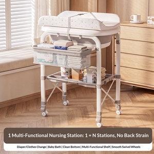 <span class=keywords><strong>Baignoire</strong></span> et <span class=keywords><strong>table</strong></span> <span class=keywords><strong>à</strong></span> <span class=keywords><strong>langer</strong></span> pour bébé en plastique 2-en-1, <span class=keywords><strong>ensemble</strong></span> de soins pour nouveau-né gain de place - Product Image 5