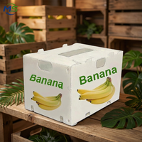 Scatola Personalizzata per Imballaggio di Banane e Sushi, Contenitore Impilabile in Plastica per Frutta con Finestra, Riciclabile per Spedizioni Agricole