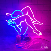 Enseigne néon LED USB personnalisable en acrylique transparent pour homme et femme, idéale pour les fêtes d'anniversaire et la décoration murale