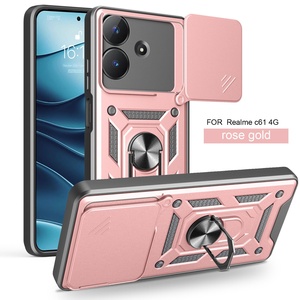 Shun Jia Realme C61 & Note60 4G coques de téléphone Armor Design TPU PC avec poignée de téléphone pour mobiles Realme 4G pour l'Inde et l'étranger - Product Image 1