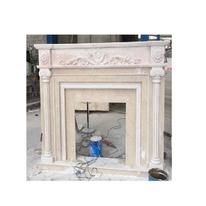 Cheminée de style traditionnel en marbre sculpté à motifs floraux, meuble <span class=keywords><strong>TV</strong></span> autoportant pour villa, avec télécommande - Product Image 2
