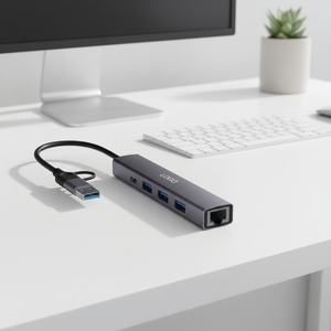 Multiport 4-Port Type-C USB3.2 Gen1 <strong>Docking</strong> <strong>Station</strong> With RJ45 Network Hub In Stock - Product Image 2