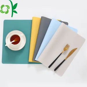 OKSILICONE Wholesale Colorful Silicone Tableware Mat For Dinner Use Heat Resistant Silicone Baby Toddler Placemat For Table