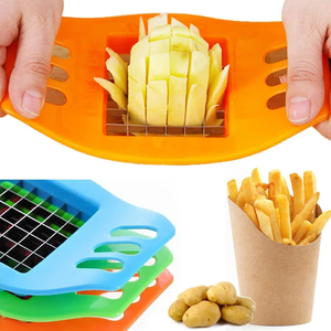 Cortador de Papas Fritas de Acero Inoxidable, Cortador de Verduras y Frutas, Cortador de Zanahorias, Herramienta de Cocina para Cortar Fácilmente Papas Fritas, Accesorios y Gadgets de Cocina - Product Image 1