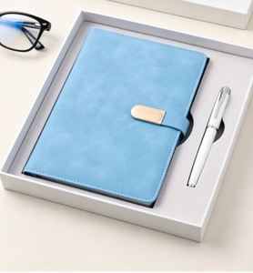 Promo Wholesale Luxury A5 Gift Set Custom PU Leather Notebook Gift Set - Product Image 5
