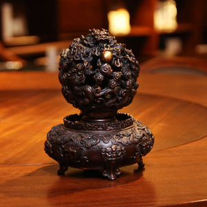 Quemador de incienso de bronce de nueve espirales del cielo y la tierra, redondo, tamaño mediano, para decoración de mesa en el hogar u oficina, regalo. - Product Image 1