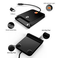 ZOWEETEK USB C Lector de tarjetas con chip ISO Escritor OTG Móvil EMV CAC Pago Lector de tarjetas inteligentes Lector de tarjetas con chip ISO Escritor