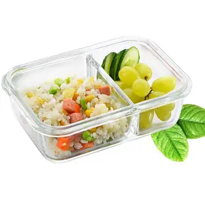 Microwave Special Glass Lunch Box with Lid Refrigerator Fruit Box Fresh Box Office Worker Heating Lunch Bowl
