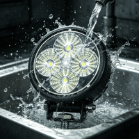 Projecteur de travail LED 3,2 pouces 12W 6000K, étanche IP68, 12-48V 800lm, lampe auxiliaire pour conduite tout-terrain, voiture, camion, chariot élévateur, engins