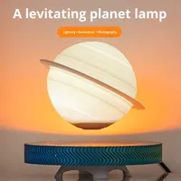 Nouvelle boule de lune à lévitation magnétique LED Saturne, trois niveaux de luminosité, ornement d'ambiance, cadeau de Noël et d'anniversaire