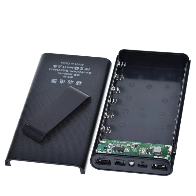 Portable 5V 6x18650 Power Bank Battery Box Shell Case DIY Type-C Micro USB Fast Charging Mobile Phone Charger Box Case