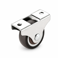 Roulette fixe latérale compacte haute durabilité avec roue en caoutchouc TPR silencieuse, idéale pour l'équipement de mobilier peu encombrant