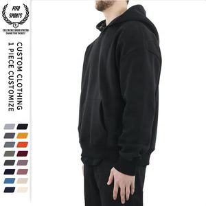 Sweat à capuche à boutons surdimensionné pour homme Sweat-shirt en coton 400gsm avec garnitures côtelées et épaules tombantes pour le printemps - Product Image 6