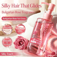 Minyak Rambut OHBT Anti-Frizz Essential Oil, Menutrisi dengan Squalane, Peptida, dan Keratin, Serum Rambut dengan Aroma Mawar yang Tahan Lama, Perawatan Rambut