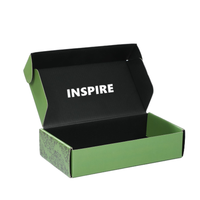 Caja de Papel Verde Personalizada con Diseño Floral Vintage, Texto Literario Chino en el Interior, Caja Corrugada Plegable, Ecológica y Reciclable