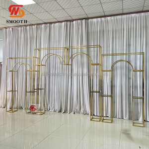 ที่วางดอกไม้สแตนเลสสีทองสุดหรูสำหรับตกแต่งซุ้มเวทีในงานแต่งงาน - Product Image 2