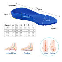 Semelles orthopédiques pour enfants, soutien de la voûte plantaire, correction des pieds plats, semelles intérieures pour chaussures O/X Leg