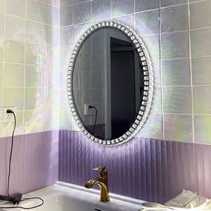 Hangon现代发光二极管圆形矩形椭圆形发廊家具套装水晶美容美发镜化妆镜化妆站 - Product Image 6