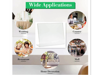 Vente en gros en usine présentoir en acrylique transparent incliné support de cadre d'affichage de table en acrylique support de signe en acrylique pour restaurant