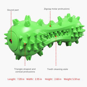 ของเล่นสุนัข TPR สีเขียวพร้อมหนามสำหรับทำความสะอาดฟันและเล่นสนุก - Product Image 5