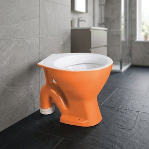 Inodoro de Baño EWC Color Naranja Rústico Vitrosa con Doble Descarga, Asiento con Calefacción, Ecológico, Doble Color, Sifón S/P, Asiento de Inodoro Europeo - Product Image 1