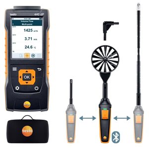 ชุดทดสอบการไหลของอากาศ Testo 440 P Air Flow ComboKit 2 พร้อมบลูทูธ 0563 4410 ชุดเครื่องวัดความเร็ว - Product Image 1