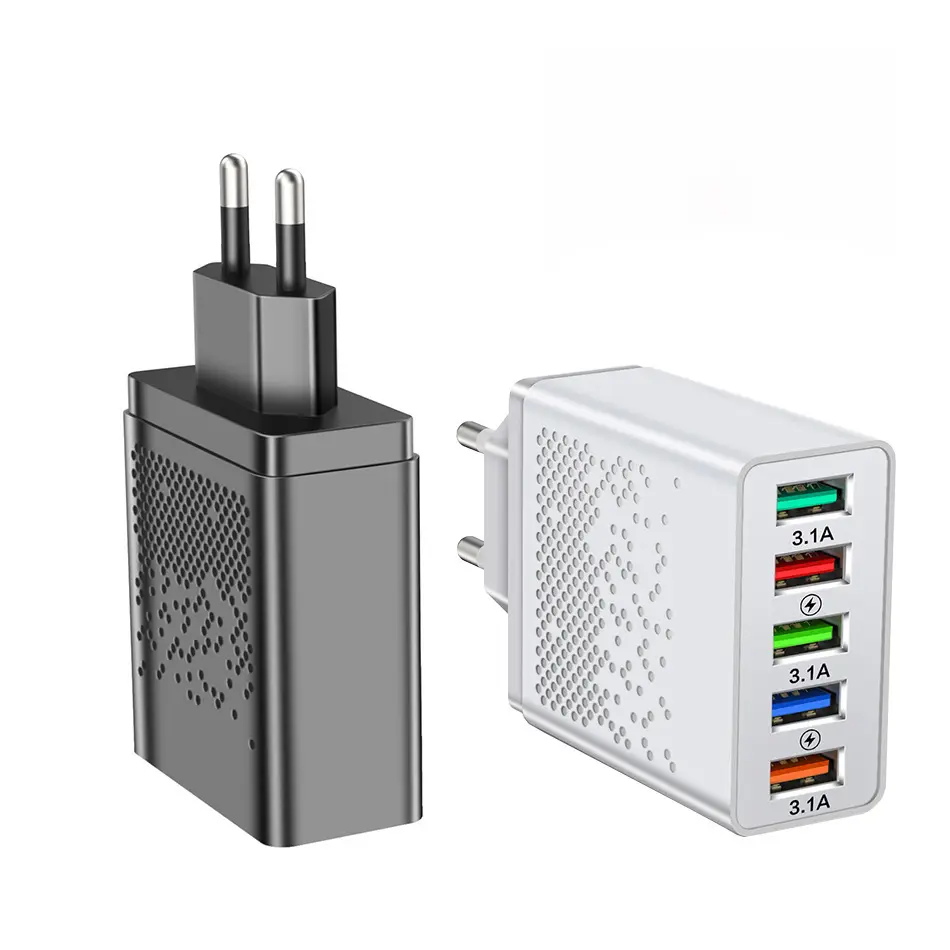 5V3A Multi-port charger 5 USB charging head US Euro power adapter wholesale