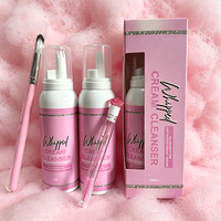 Shampooing pour cils végétalien fouetté à la crème de fraise personnalisé, 100 ml, liquide sans larmes pour extensions de cils