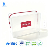 Pochette d'emballage cosmétique personnalisée en PVC transparent avec fermeture éclair, sac promotionnel pour marque de beauté, sac de toilette étanche, sacs de maquillage de voyage en EVA