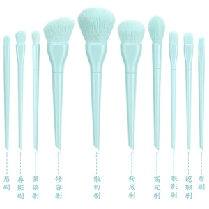 Juego de <span class=keywords><strong>brochas</strong></span> de maquillaje pequeñas profesionales de Color caramelo con estuche cosmético de PU, 10 piezas, <span class=keywords><strong>precio</strong></span> barato y logotipo personalizado - Product Image 4