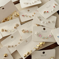 Anting-anting Desain Niche Trendy 2024, Jarum Perak 925, Unik, Kecil dan Elegan, Set 6 Pcs untuk Wanita