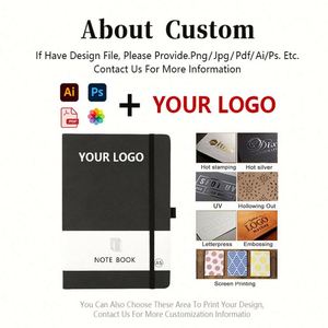 Promotion Gift Customised A4 A5 A6 Hardcover Pu Cover Notebook Printed <b>Leather</b> Pu <b>Leather</b> Cover Diary Notebook - Product Image 3
