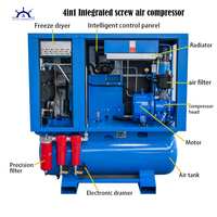 Compresseur d'air rotatif électrique industriel à vis 200L 300L 400L 500L Réservoir de séchage d'air combiné Compresseur d'air 4 en 1 intégré