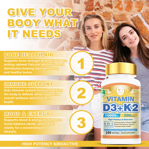 DUOZI OEM Marque Privée Vitamine D3 K2 Capsules Molles Haute Puissance Complément Alimentaire pour la Santé Osseuse - Product Image 4