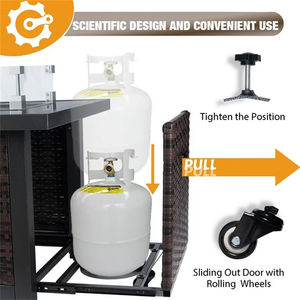 暖炉パティオガーデン裏庭用溶岩岩蓋付き屋外ガスファイヤーピットテーブル - Product Image 6