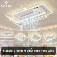 Ventilateurs de plafond LED modernes, ventilateur de plafond intelligent sans pales avec lumière pour la maison, lampe de ventilateur pour intérieur, lampe télécommandée pour salon