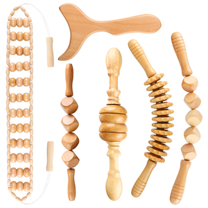 Ensemble de rouleaux de Massage en bois de qualité supérieure Cellulite outil de mise en forme du corps pour Maderoterapia thérapie du bois produits de Massage en bois - Product Image 3