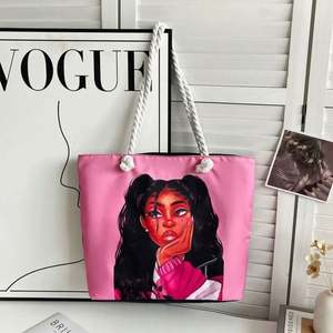 Wholesale Small MOQ Nature Large Size Eco-friendly Reusable Custom logo Print Thickness Tote Bag Canvas Cotton Shopping Bag - Product Image 4