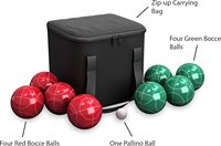 Lot de 8 boules de pétanque argentées Cochonnet, étui de transport pour jeux de pelouse, divertissement sportif, boules en métal