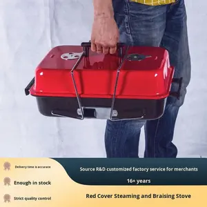 Griglia a Carbone Portatile in Acciaio Inox con Coperchio Pieghevole, BBQ Leggero per Esterni e Casa Sanshang <span class=keywords><strong>CA</strong></span>-06, Dimensioni 30cm - Product Image 4