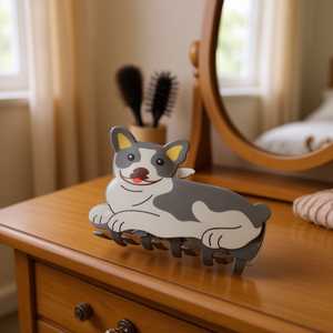 Fermaglio per capelli Zi Gray Puppy da 8,8 cm con design a forma di animale dei cartoni animati per uso quotidiano da donna - Product Image 2