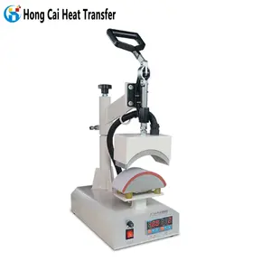 Hongcai wholesale semi-automatic hat heat press machine custom baseball cap printing transfer processing convenient