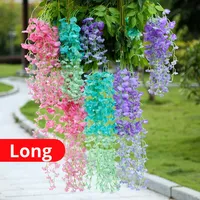 Bunga Wisteria Buatan dari Sutra, Bunga Realistis untuk Dekorasi Langit-langit Ruang Tamu, Tanaman Hijau untuk Pernikahan, Grosir